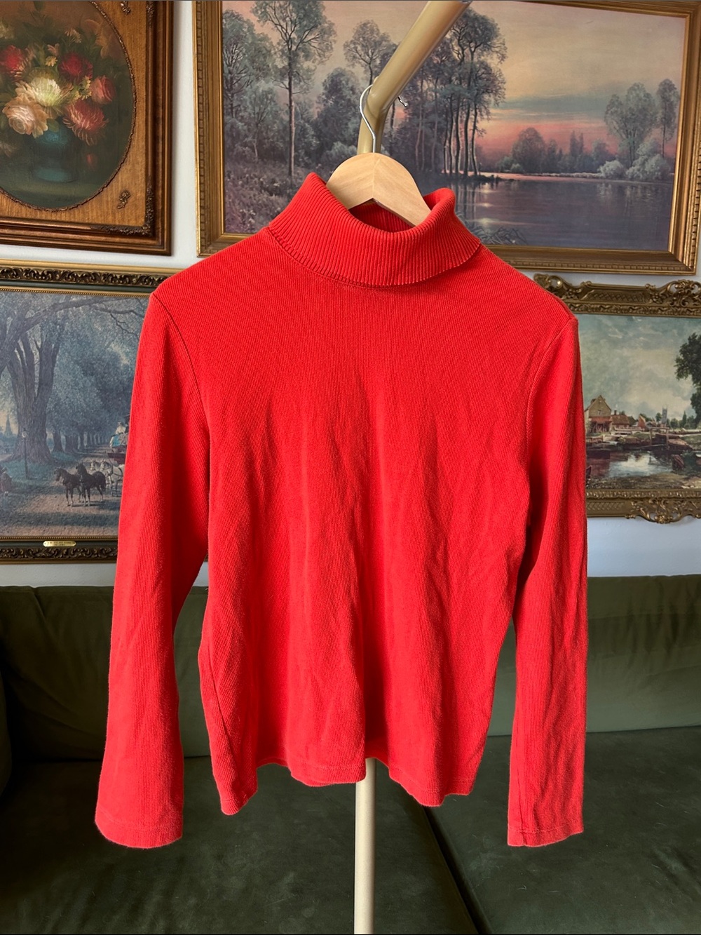 Women's Vintage Turtleneck Long-Sleeve Top